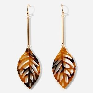 Leopard print leaf earrings summer jewelry